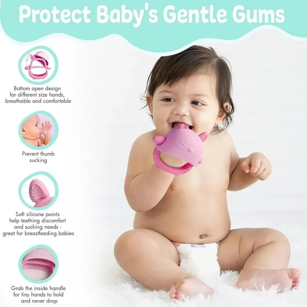 Baby Teething Pacifier, Silicone Teething Toy for Babies 3-6 Months